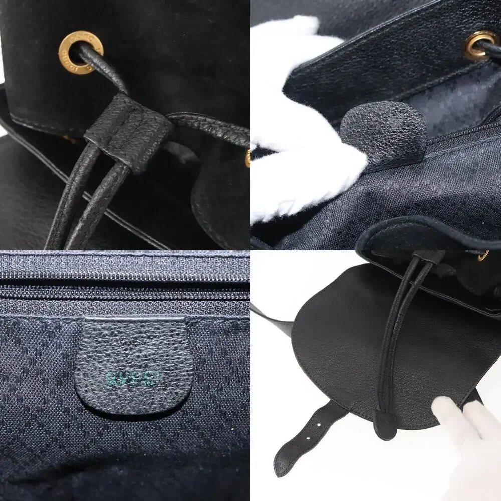 Gucci Bamboo Suede Backpack Black
